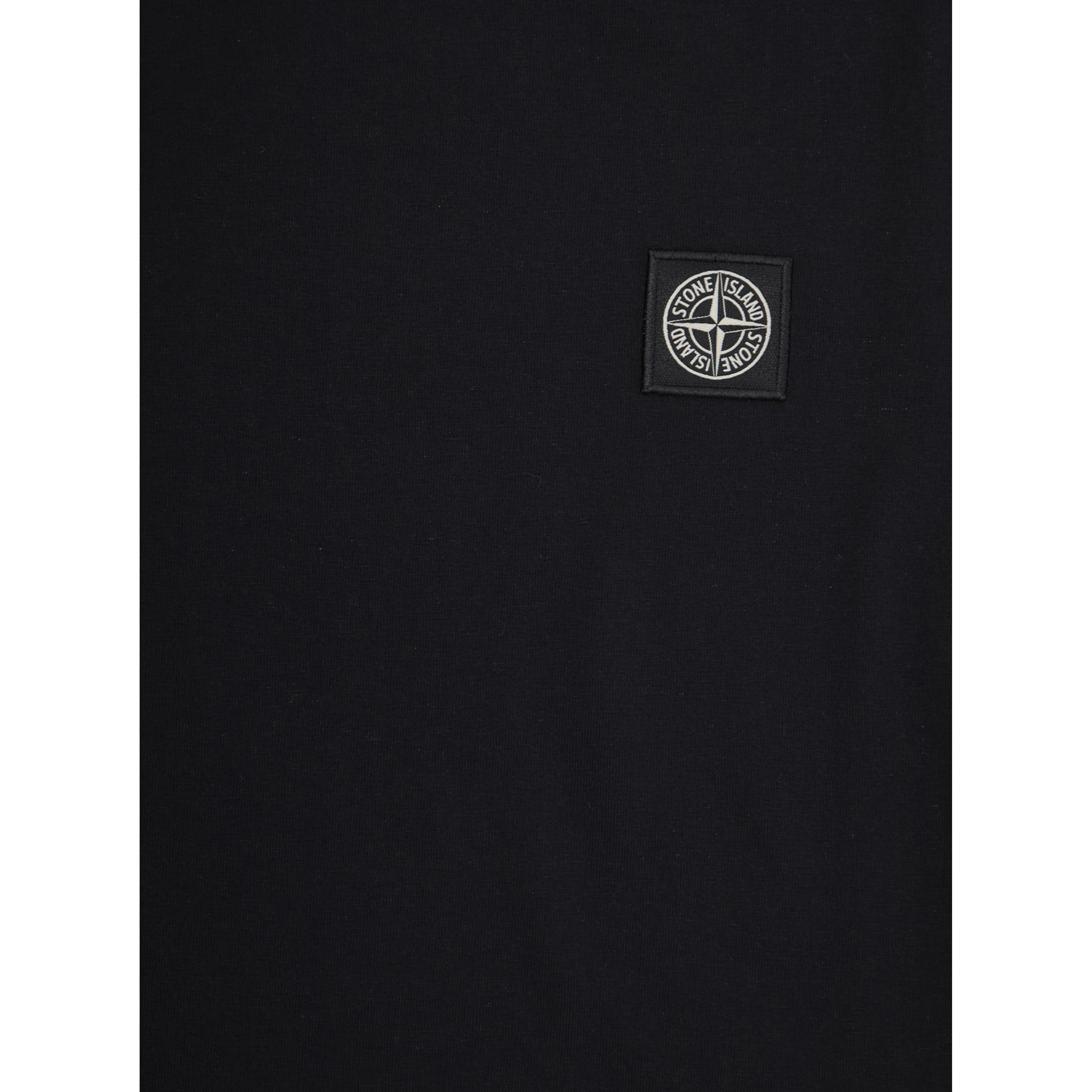 Black T-Shirt with Round Neck and Logo Patch on the Front in Cotton Boy
