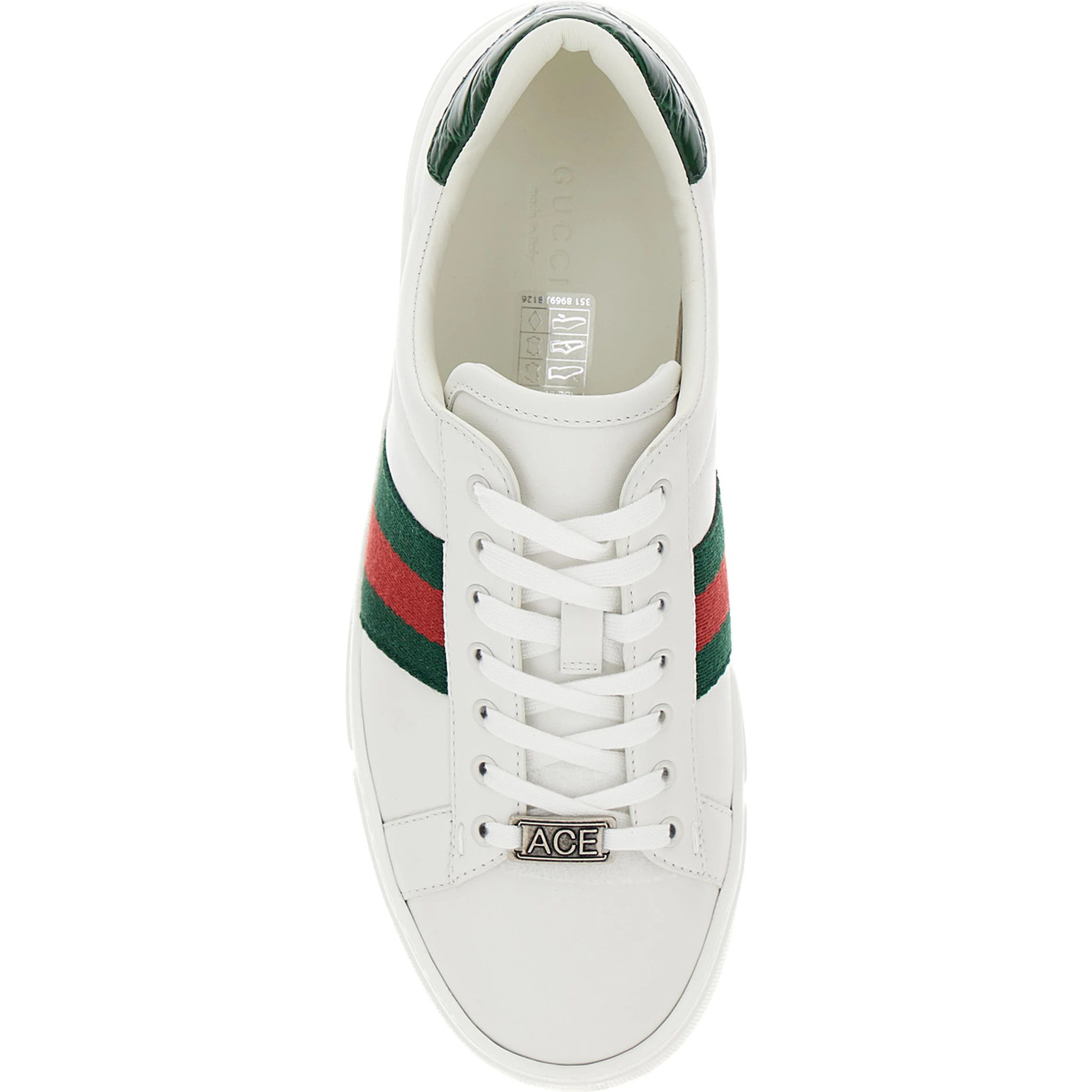 Ace White Low Top Sneakers with Web Detail in Leather Woman