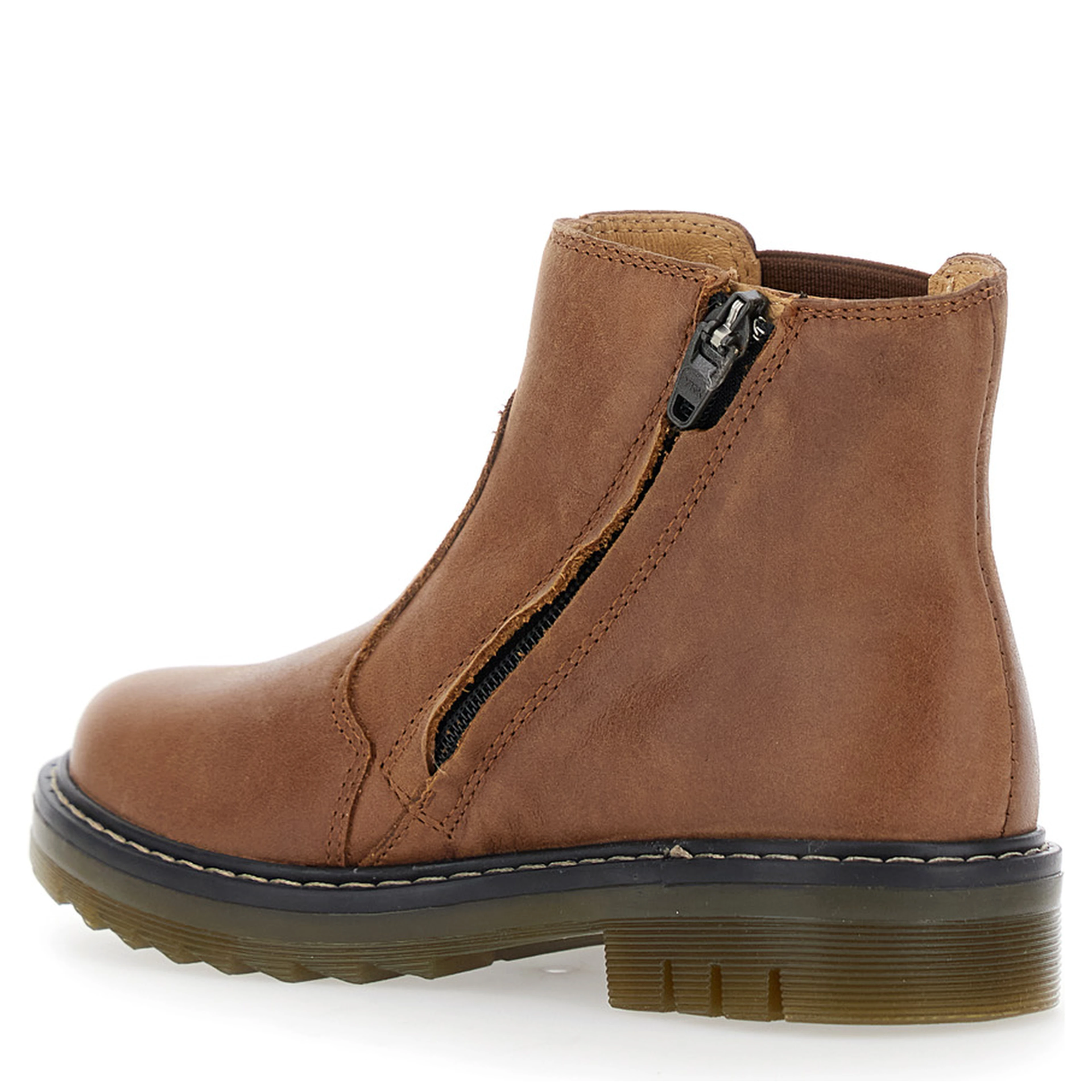 Brown Ankle Boots with Side Logo in Nubuck Leather Girl