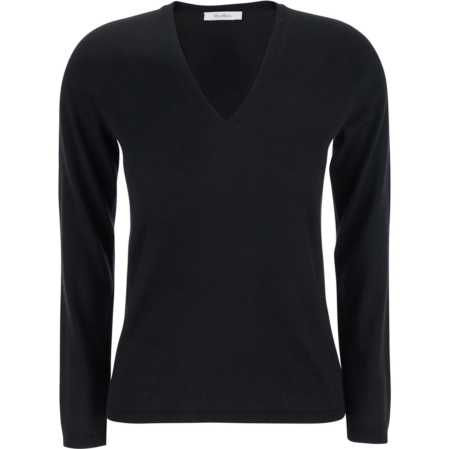 Black V-neck Sweater in Cashmere Woman