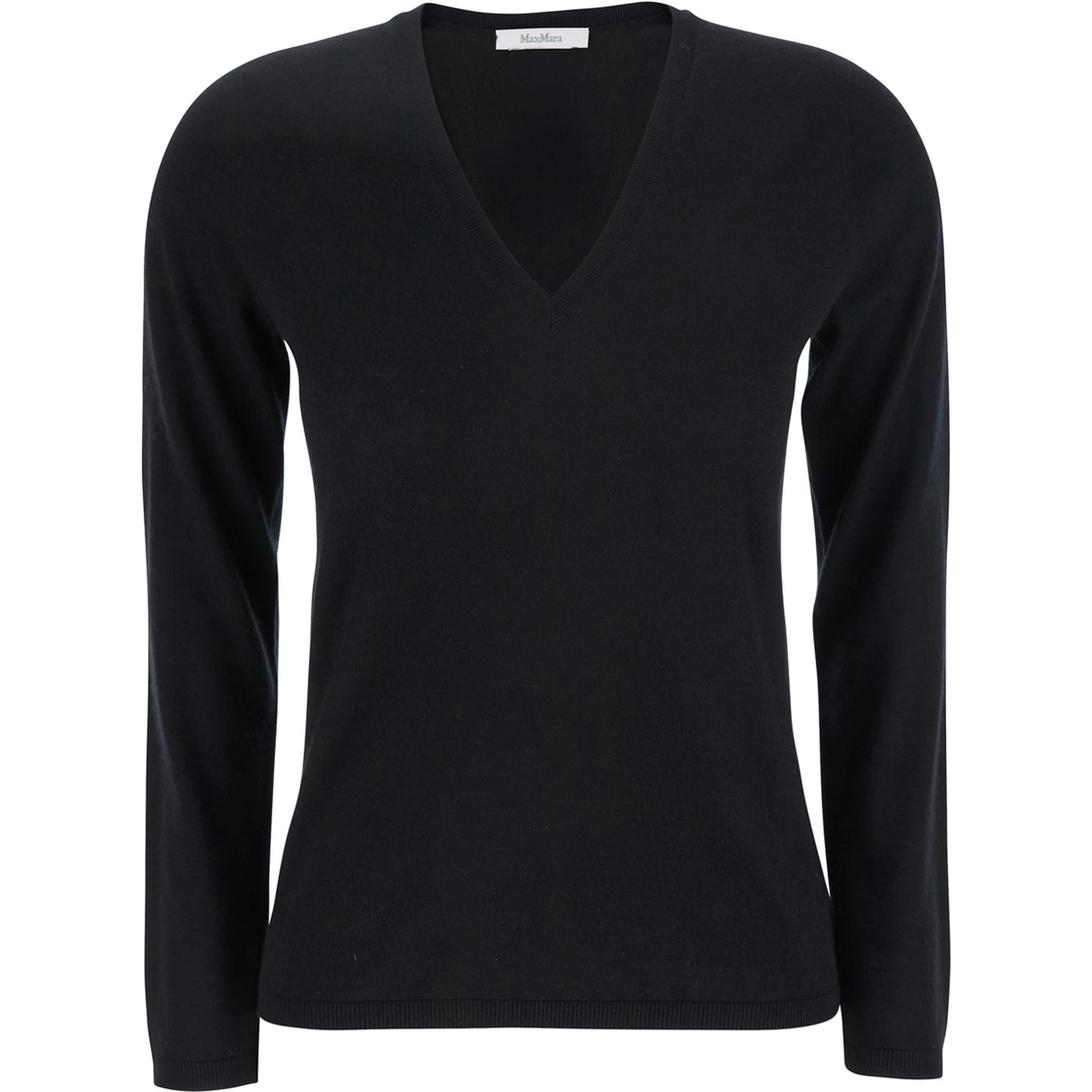 Black V-neck Sweater in Cashmere Woman