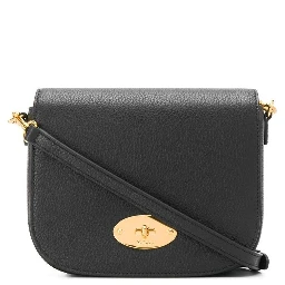 Darley Black Crossbody Bag with Adjustable and Removable Shoulder Strap and Turn-Lock Closure in Grained Leather Woman