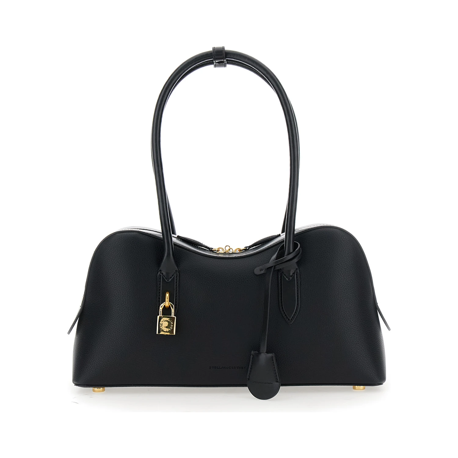 Ryder Black Handbag with Two Top Handles and Front Padlock Detail with Logo in Ecoleather Woman