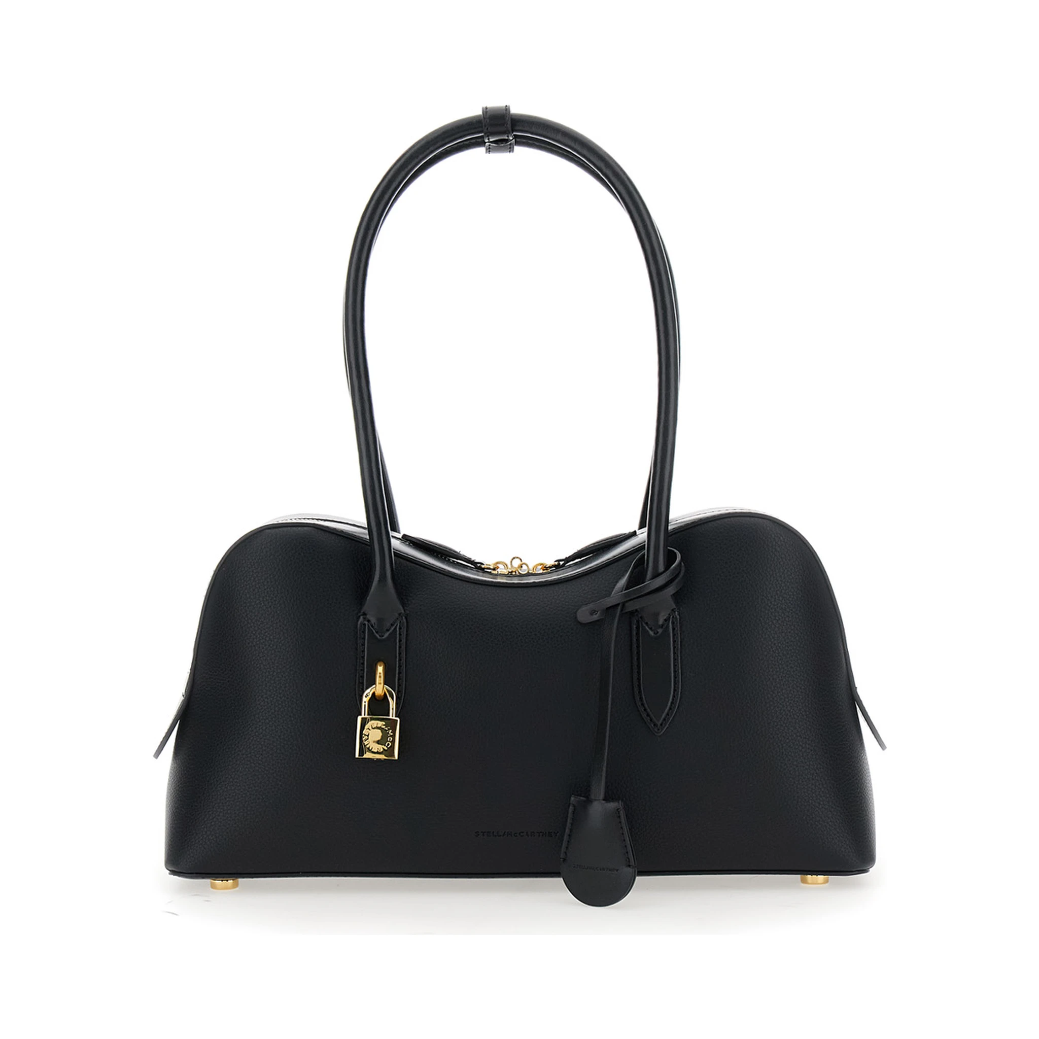 Ryder Black Handbag with Two Top Handles and Front Padlock Detail with Logo in Ecoleather Woman