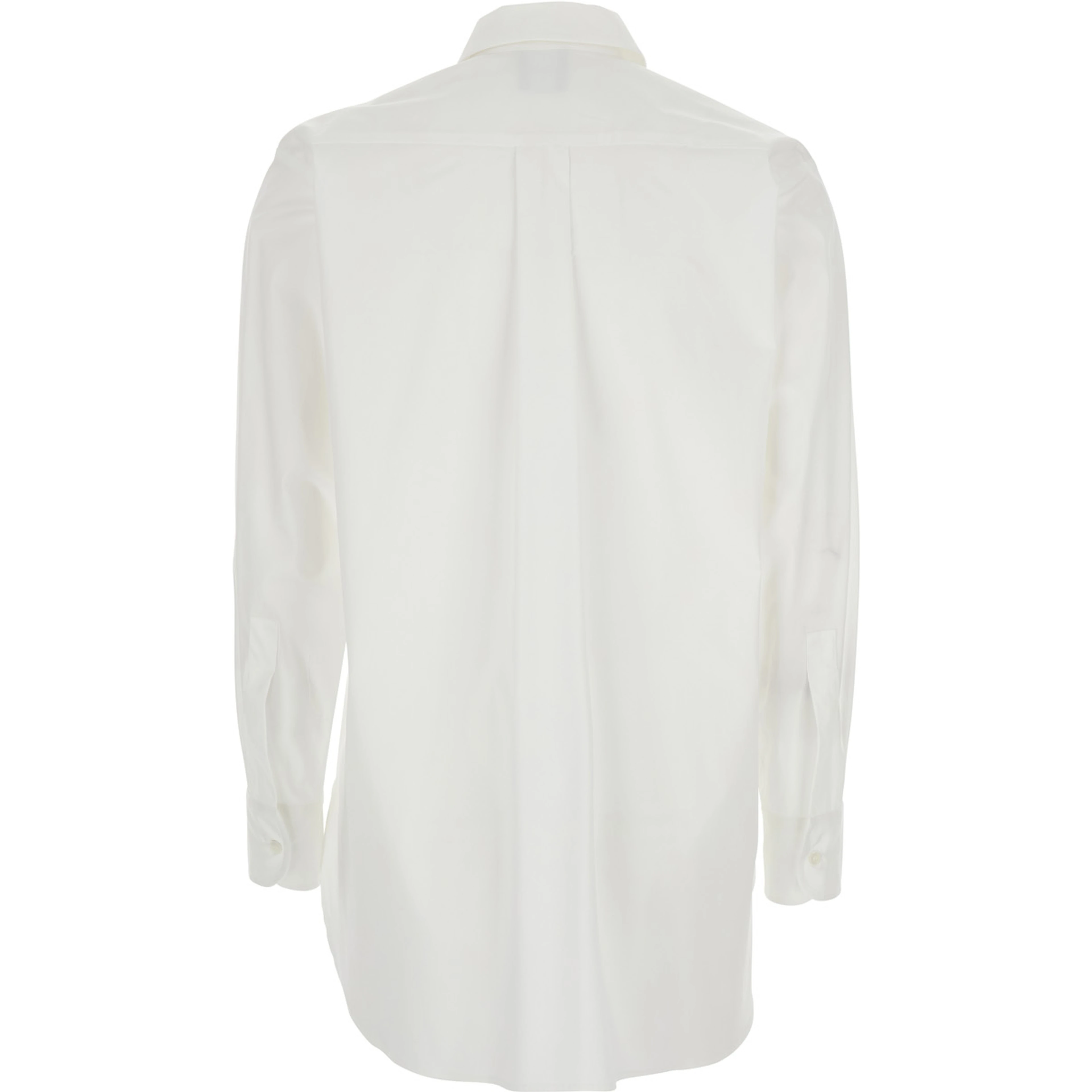 White Shirt with Classic Collar in Cotton Blend Stretch Woman