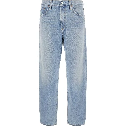 Light Blue Five-Pocket Jeans in Denim Man