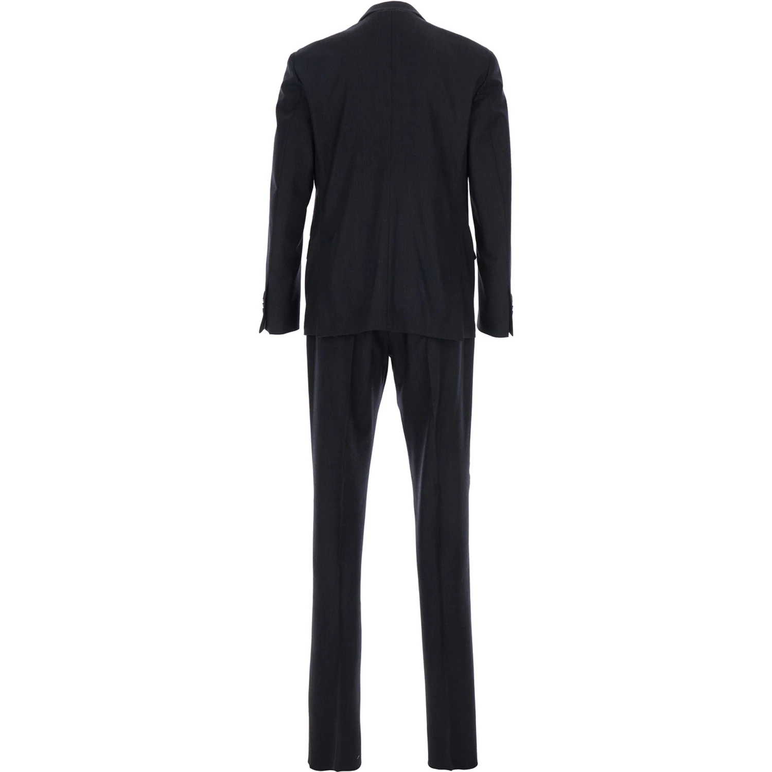 Grey Single-Breasted Suit with Classic Revers in Flanel Man