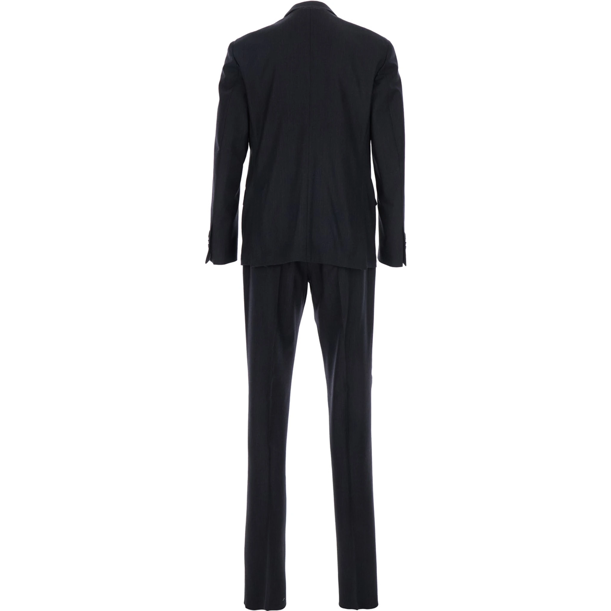 Grey Single-Breasted Suit with Classic Revers in Flanel Man