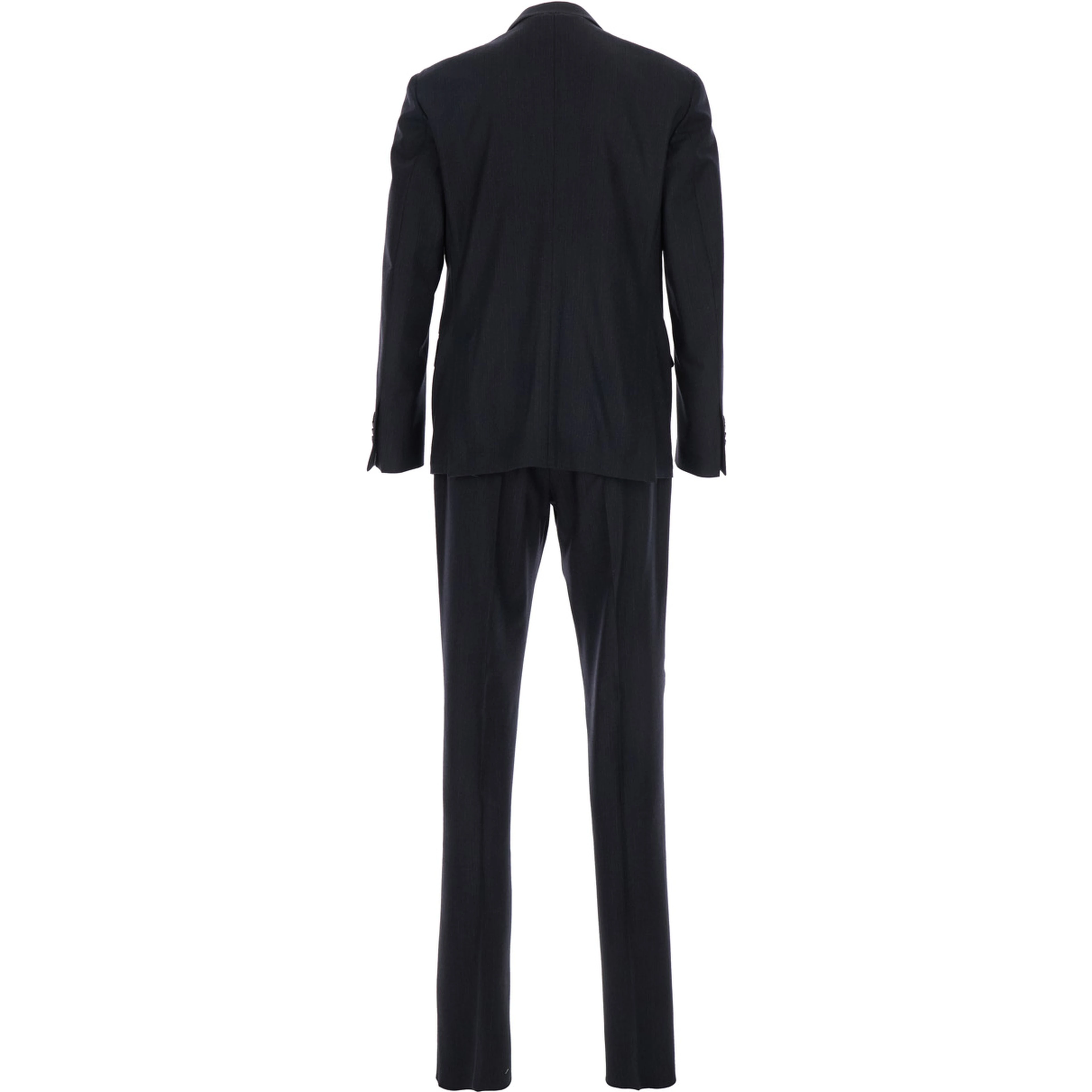 Grey Single-Breasted Suit with Classic Revers in Flanel Man
