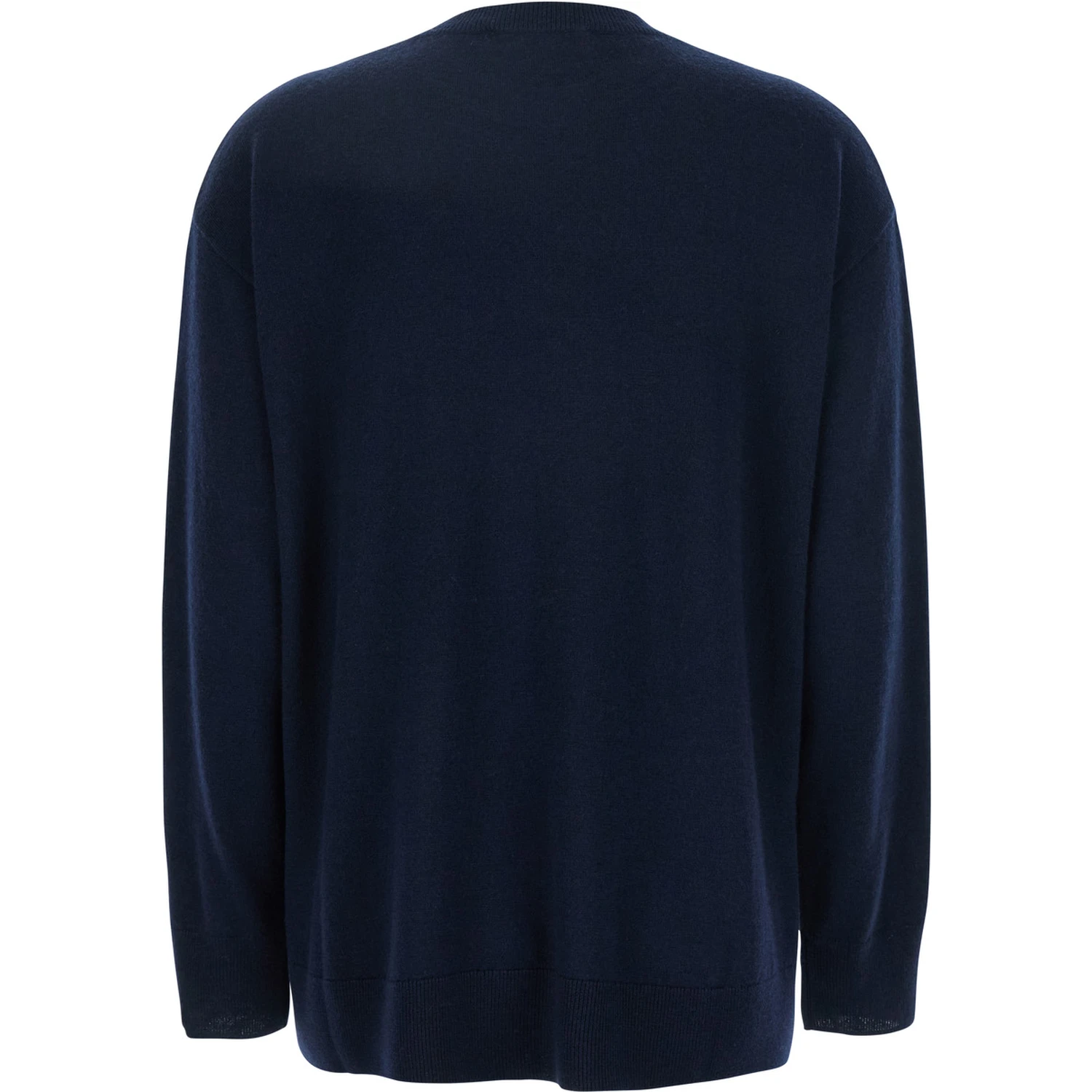 Verona Blue Sweater with Dropped Shoulders in Wool Woman