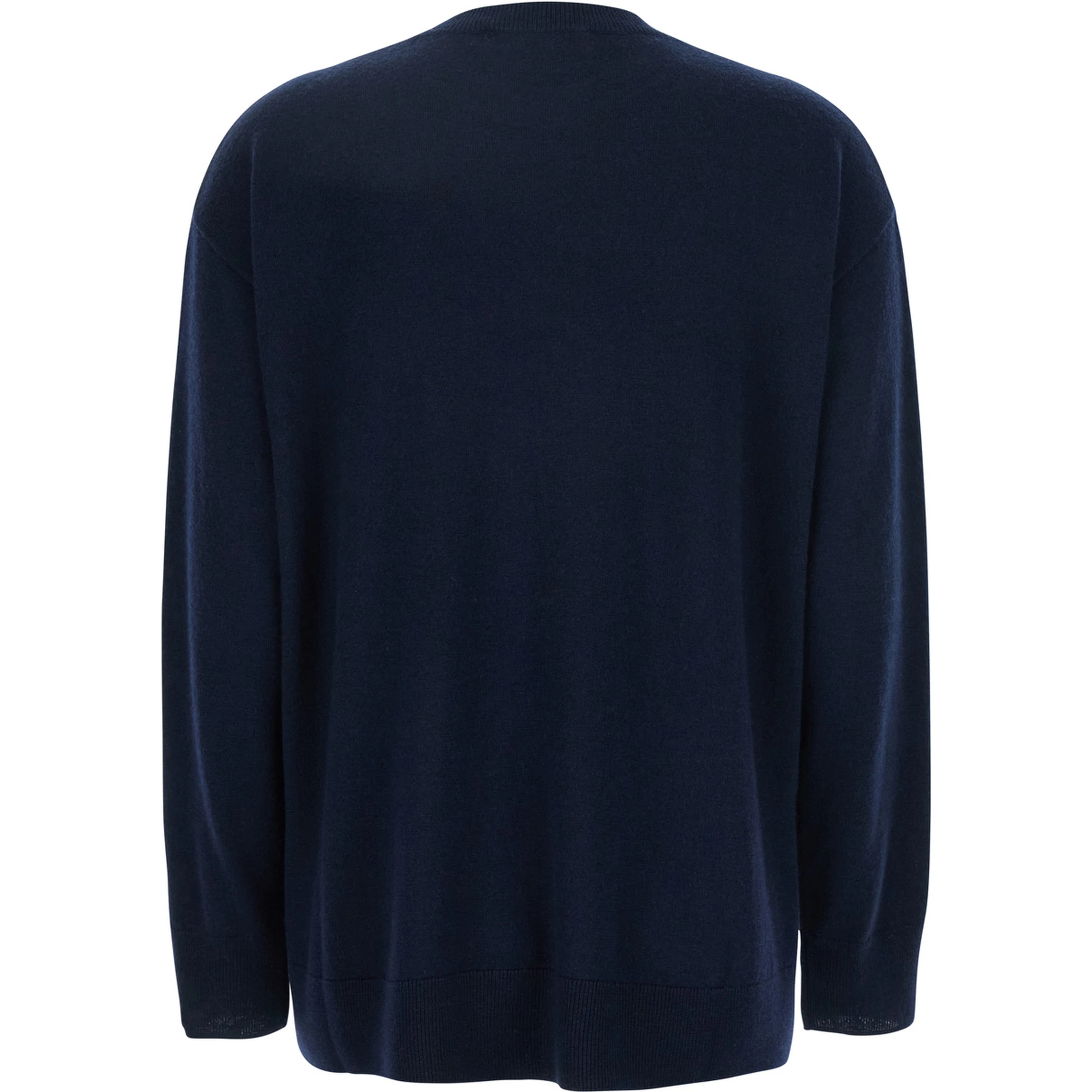 Verona Blue Sweater with Dropped Shoulders in Wool Woman