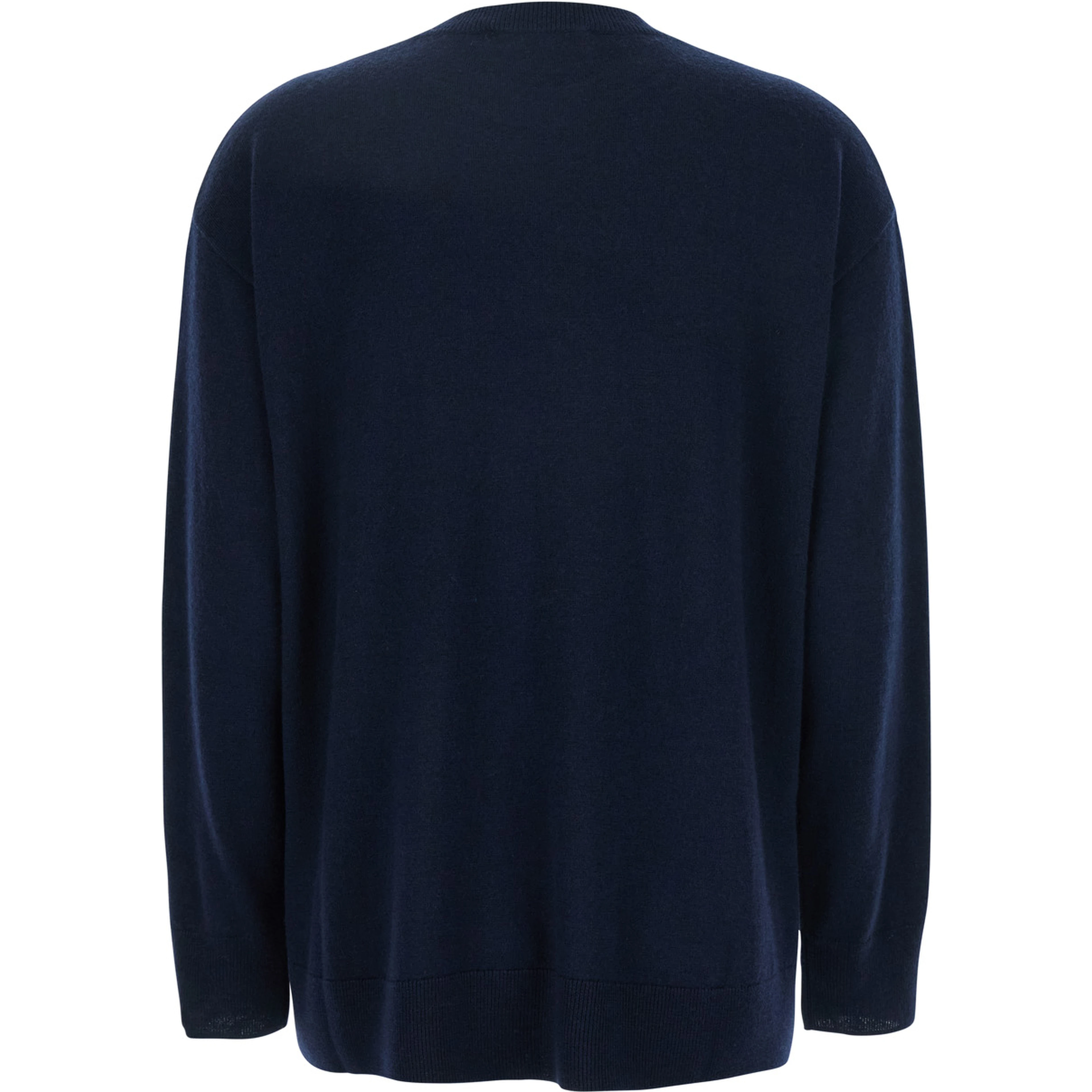 Verona Blue Sweater with Dropped Shoulders in Wool Woman