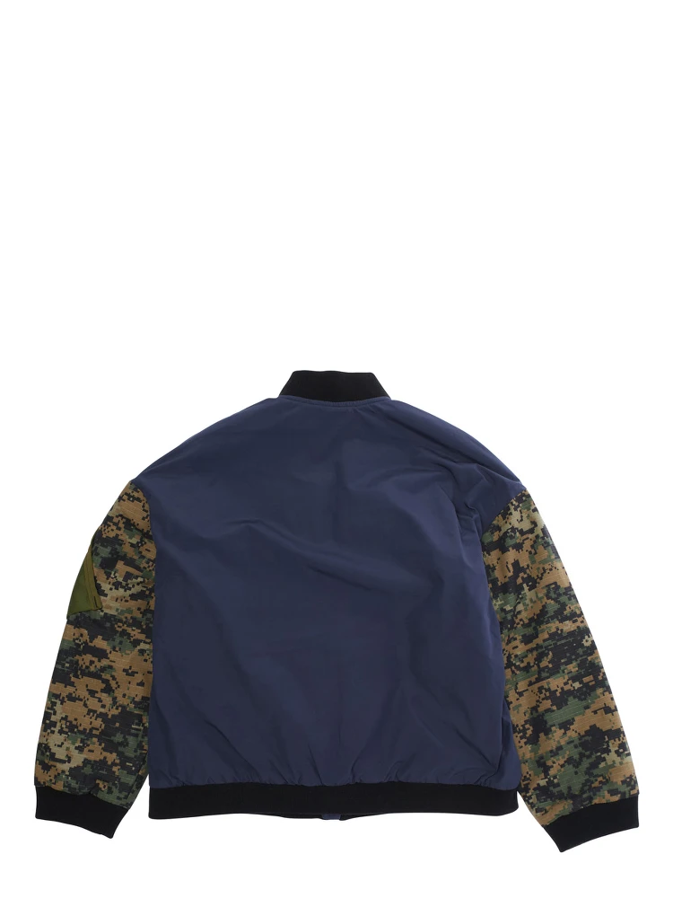 Multicolor Jacket with Sleeves with Military Motif and One Front Pocket with Check Motif in Fabric Boy alternative