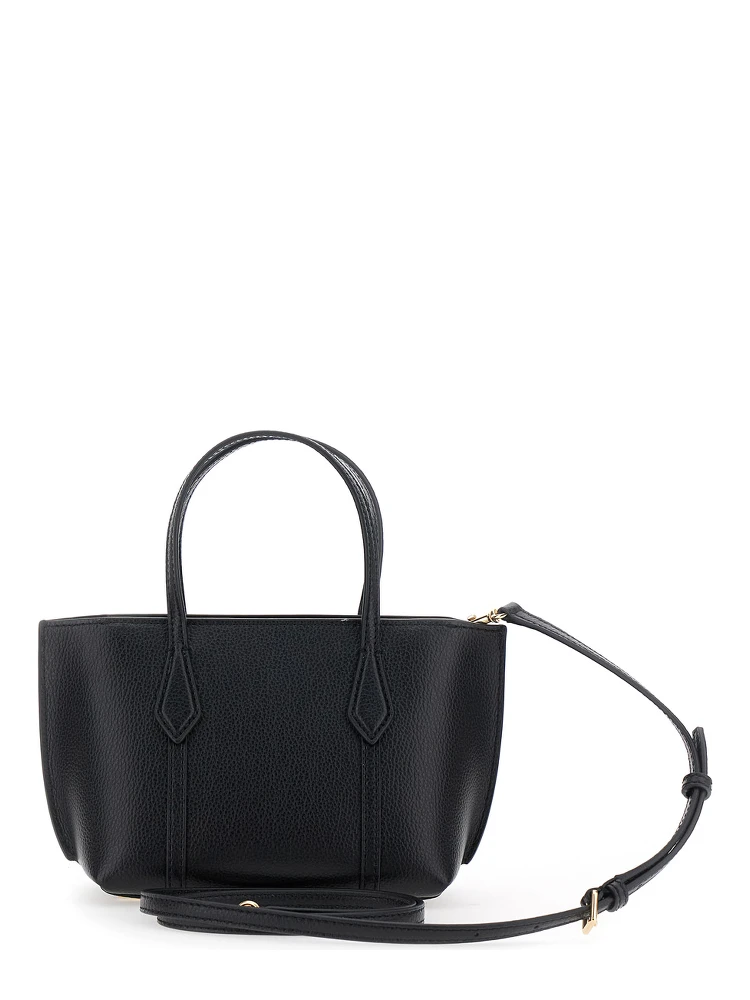 Perry Black Handbag with Adjustable and Removable Shoulder Strap and Embossed Logo Lettering on the Front in Grained Leather Woman alternative