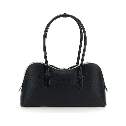 Ryder Black Handbag with Two Top Handles and Front Padlock Detail with Logo in Ecoleather Woman