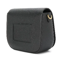 Darley Black Crossbody Bag with Adjustable and Removable Shoulder Strap and Turn-Lock Closure in Grained Leather Woman