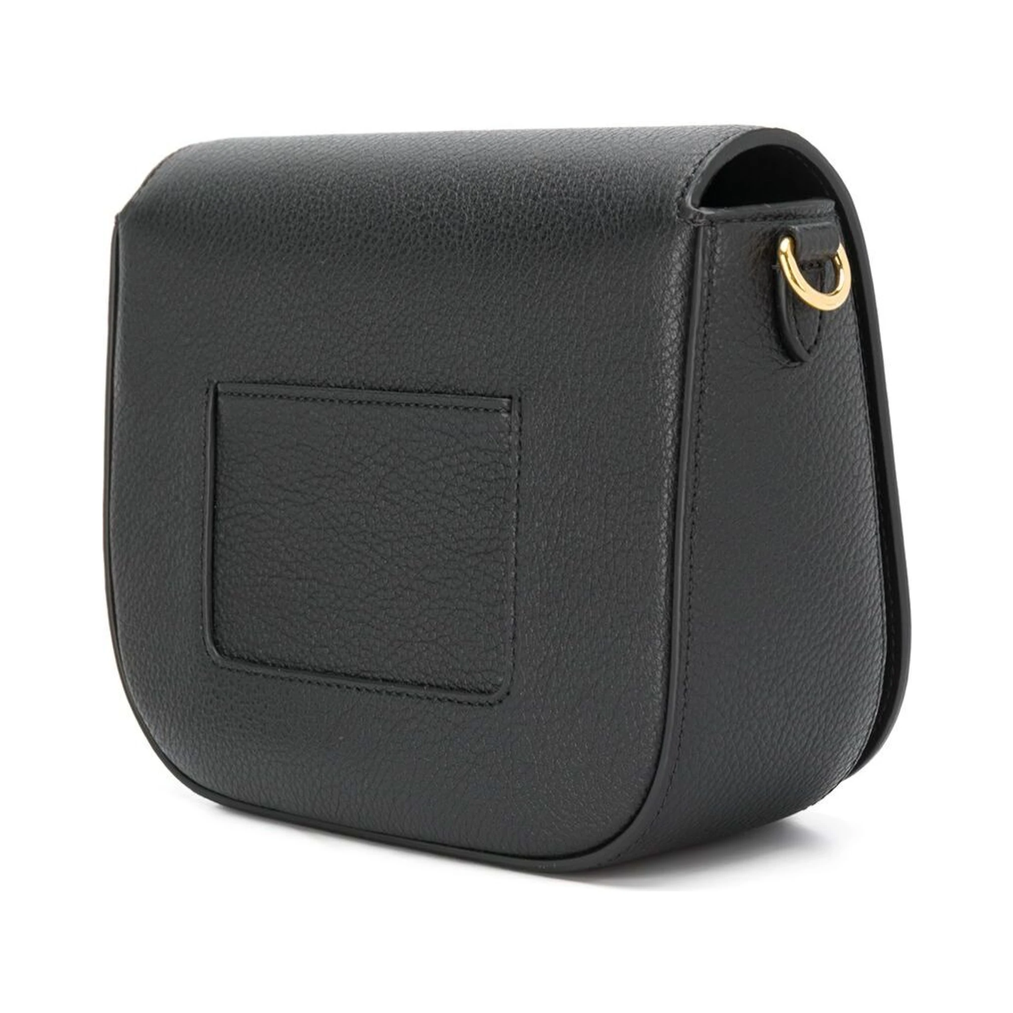 Darley Black Crossbody Bag with Adjustable and Removable Shoulder Strap and Turn-Lock Closure in Grained Leather Woman