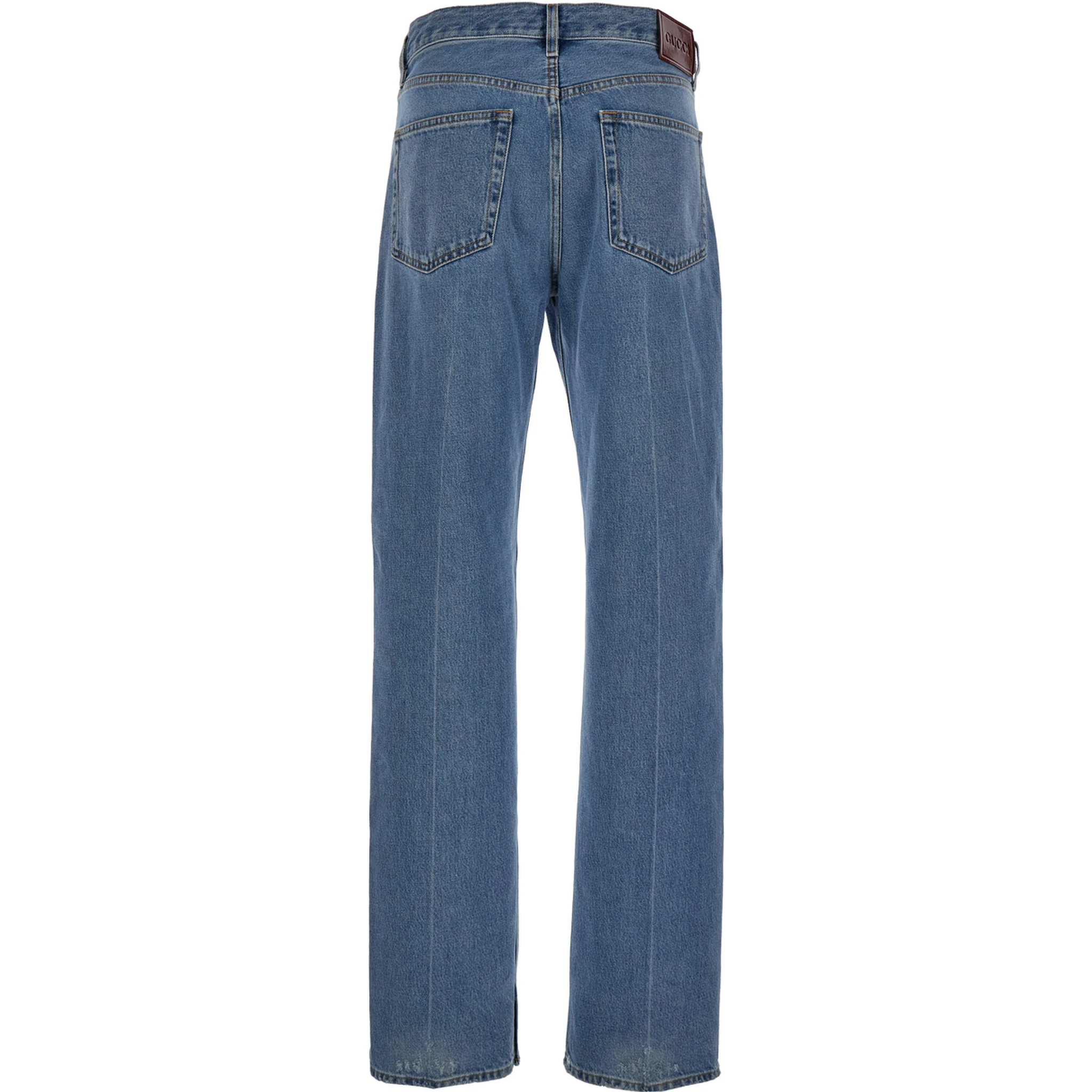 90s Light Blue Straight Jeans with Logo Patch in Denim Woman