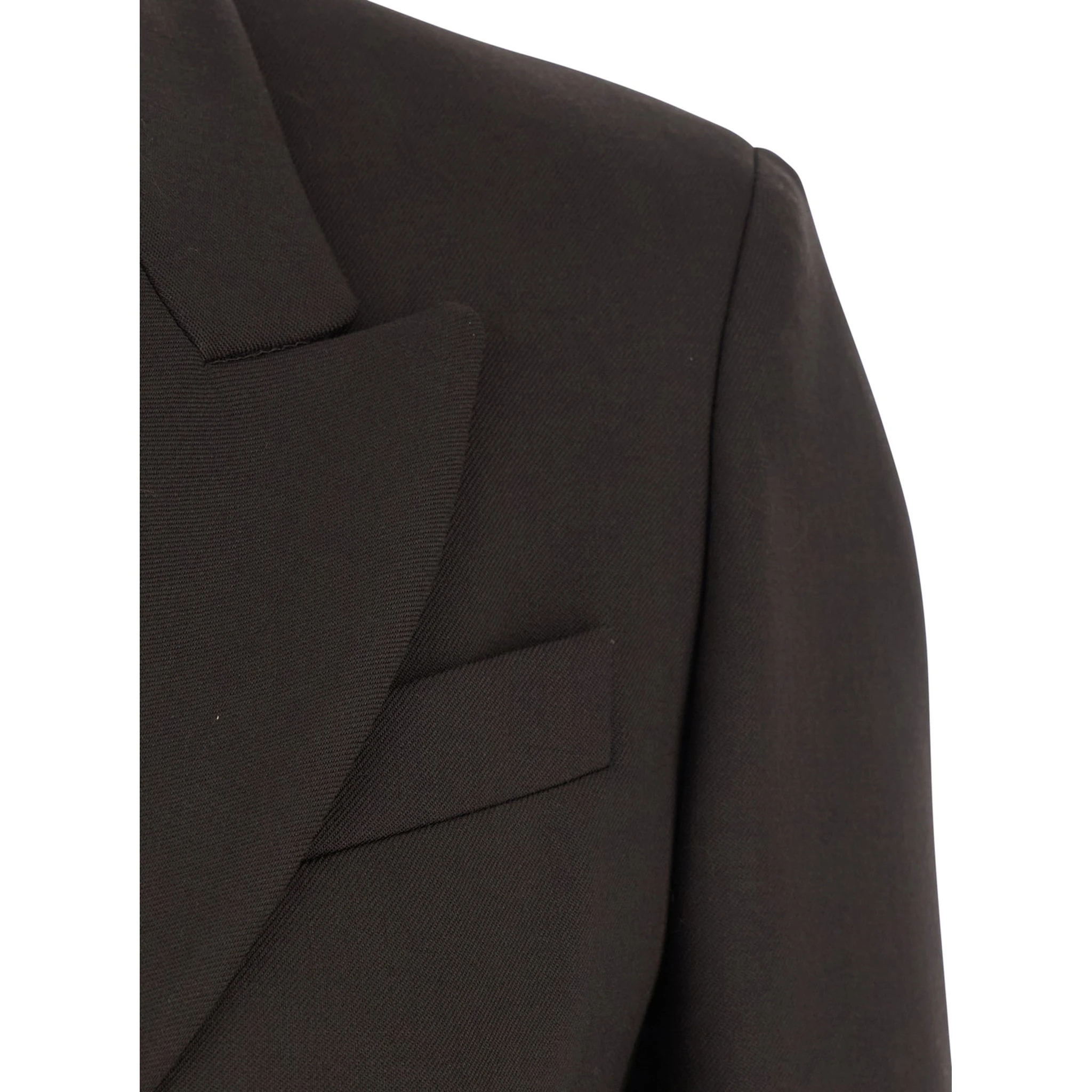 Brown Double-Breasted Jacket with Notched Revers in Wool Blend Woman