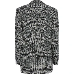 Grey Single-Breasted Jacket with Peak Revers in Wool and Cashmere Woman