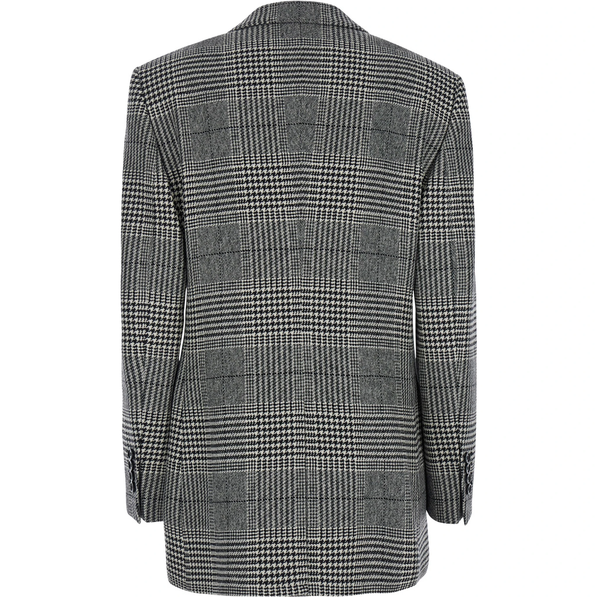 Grey Single-Breasted Jacket with Peak Revers in Wool and Cashmere Woman