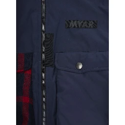 Multicolor Jacket with Sleeves with Military Motif and One Front Pocket with Check Motif in Fabric Boy