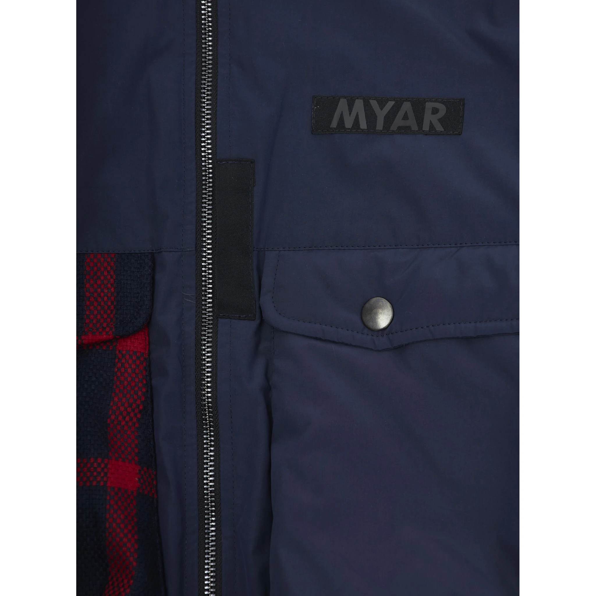 Multicolor Jacket with Sleeves with Military Motif and One Front Pocket with Check Motif in Fabric Boy