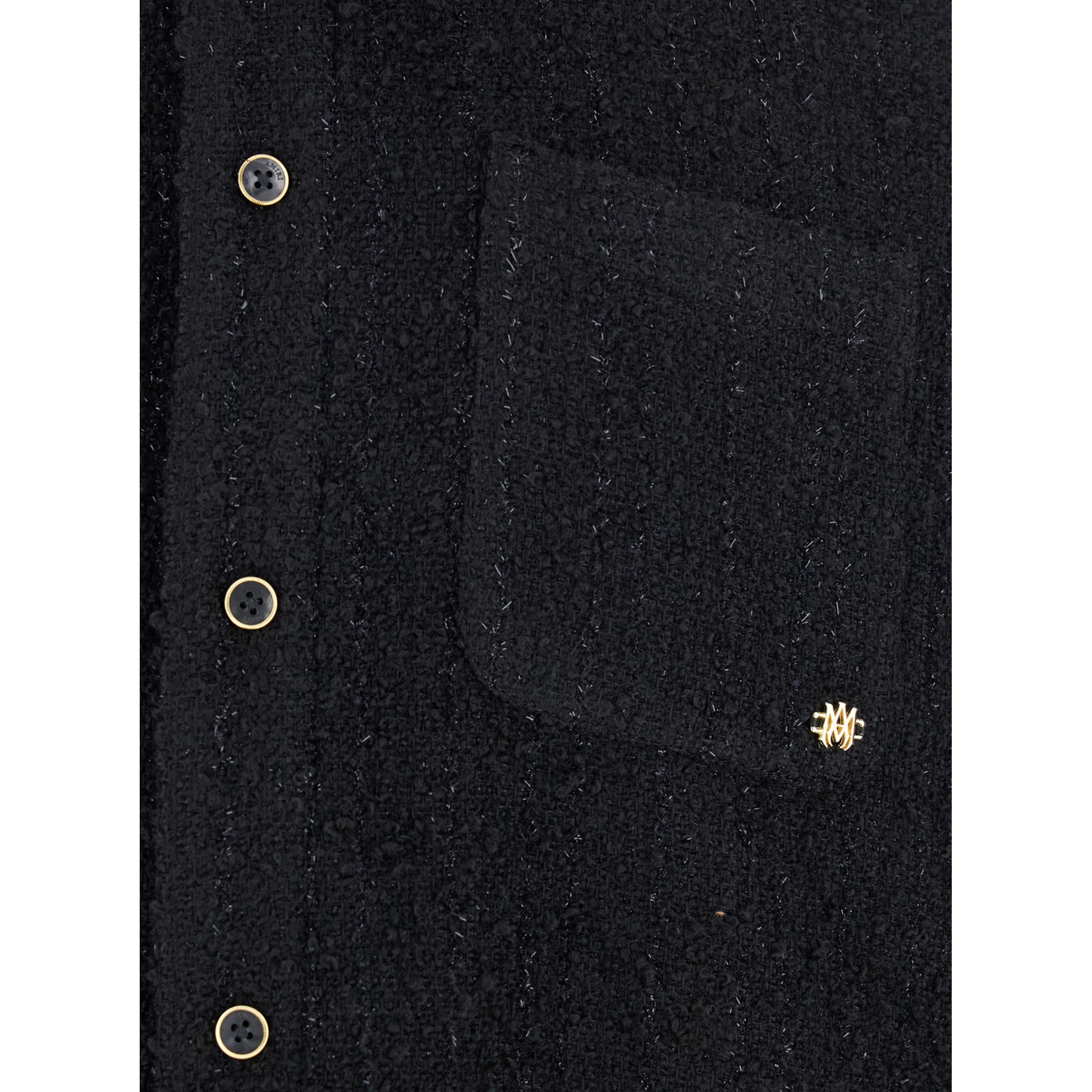 Black Shirt with Classic Collar and Logo Plaque on the Front in Fabric Man