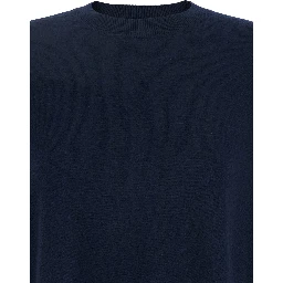 Verona Blue Sweater with Dropped Shoulders in Wool Woman