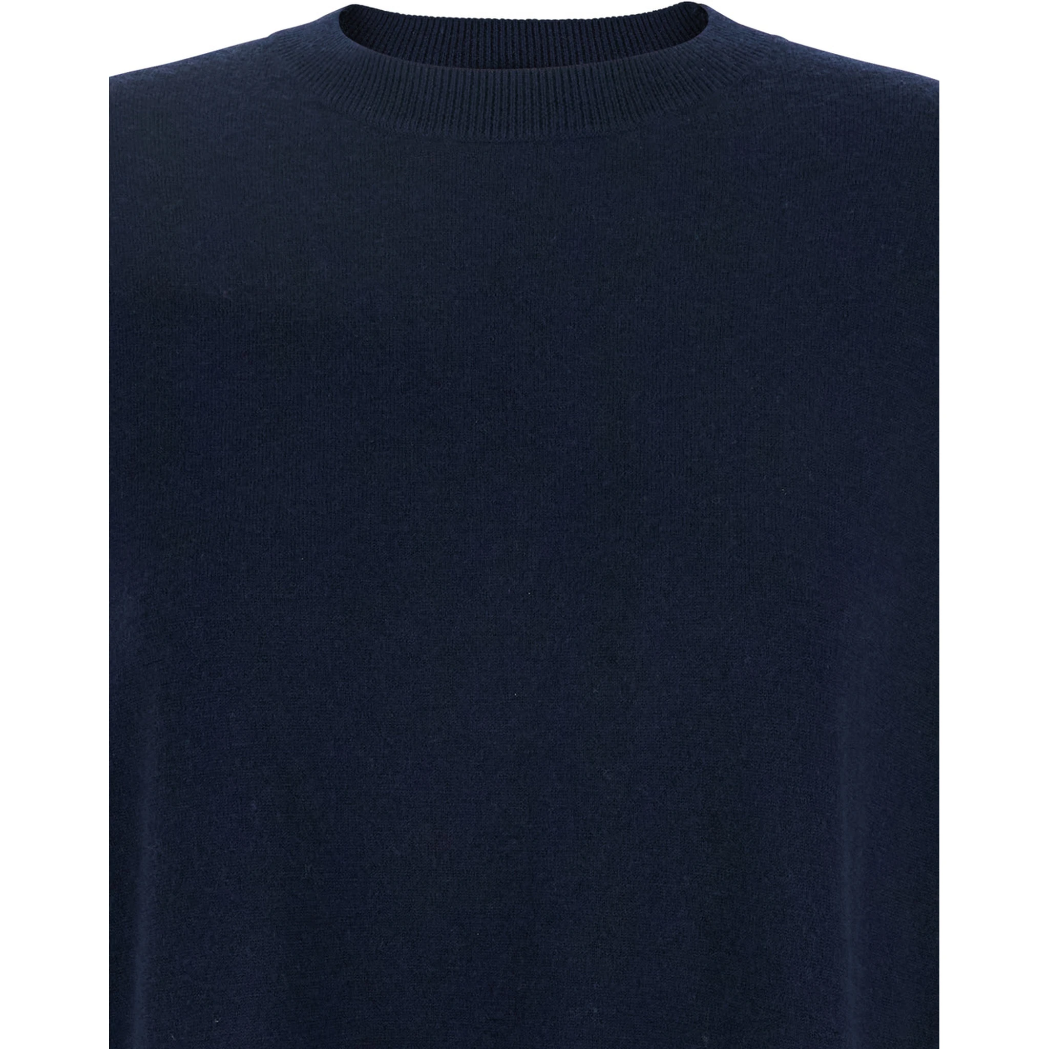 Verona Blue Sweater with Dropped Shoulders in Wool Woman