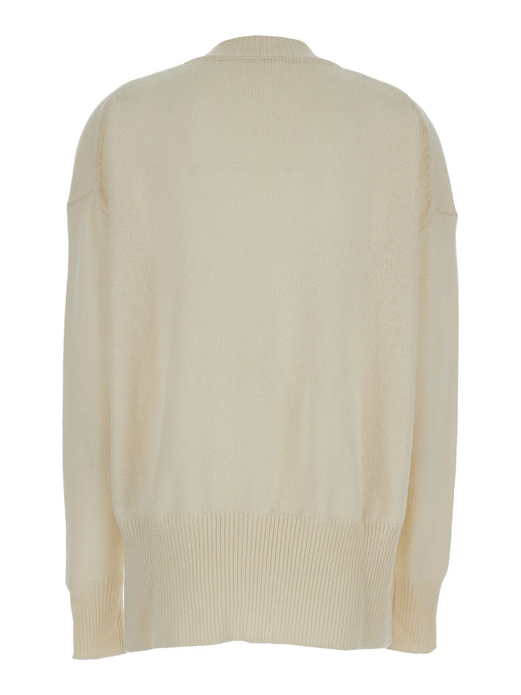 Beige Ribbed Pullover in Cashmere Woman alternative