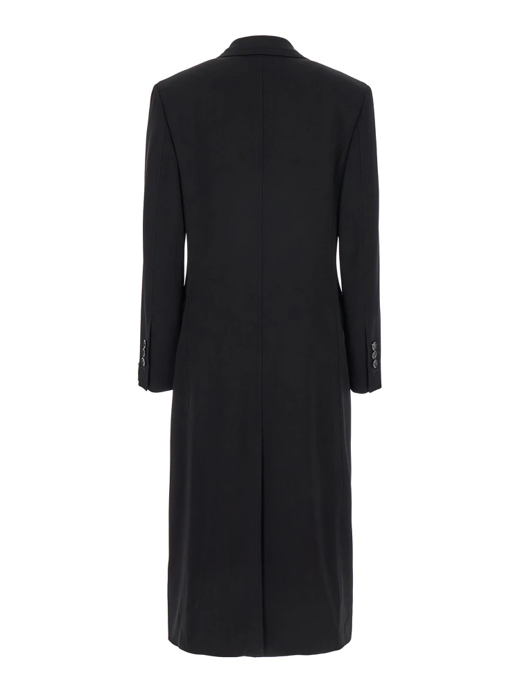Black Coat with Notched Revers in Rayon Woman alternative