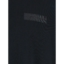 Black Crewneck T-Shirt with Logo Patch on the Front in Cotton Man