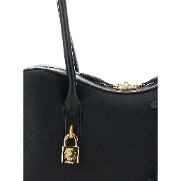 Ryder Black Handbag with Two Top Handles and Front Padlock Detail with Logo in Ecoleather Woman