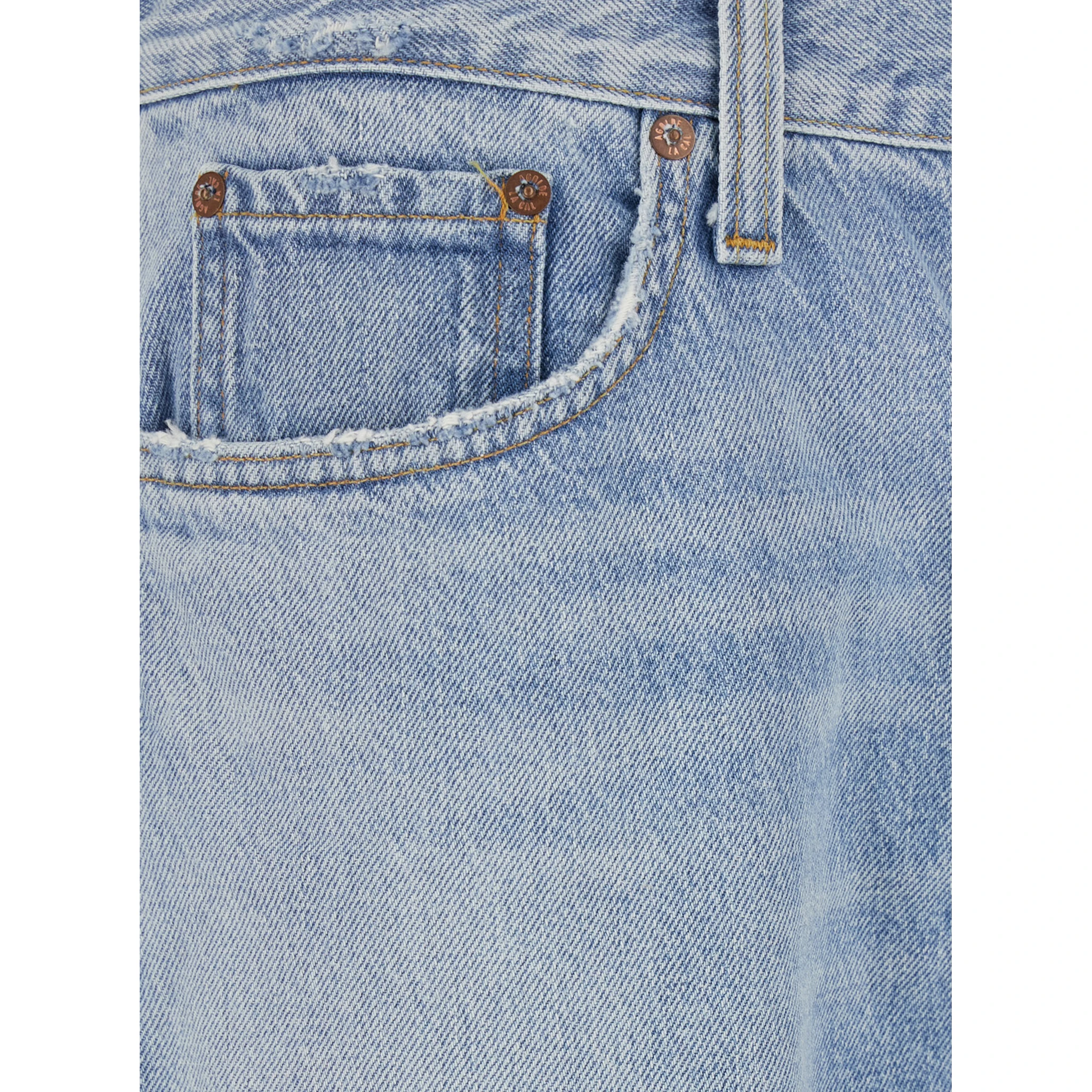 Light Blue Five-Pocket Jeans in Denim Man