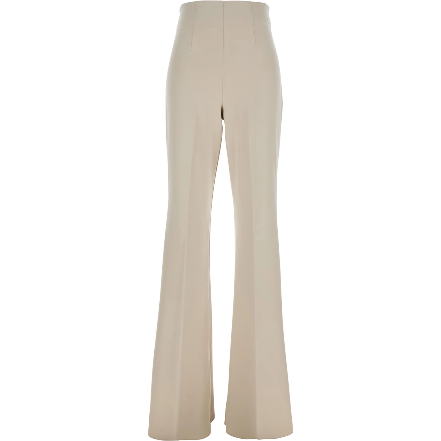 Lea Beige Flared Pants in Tech Fabric Stretch Woman