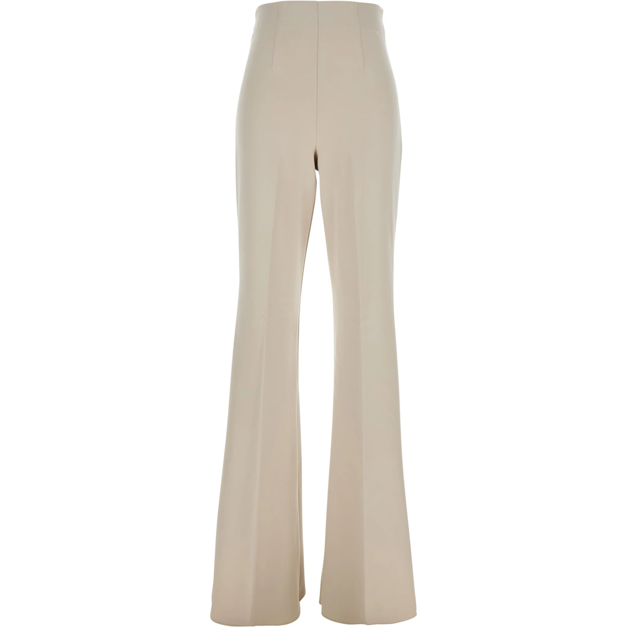 Lea Beige Flared Pants in Tech Fabric Stretch Woman