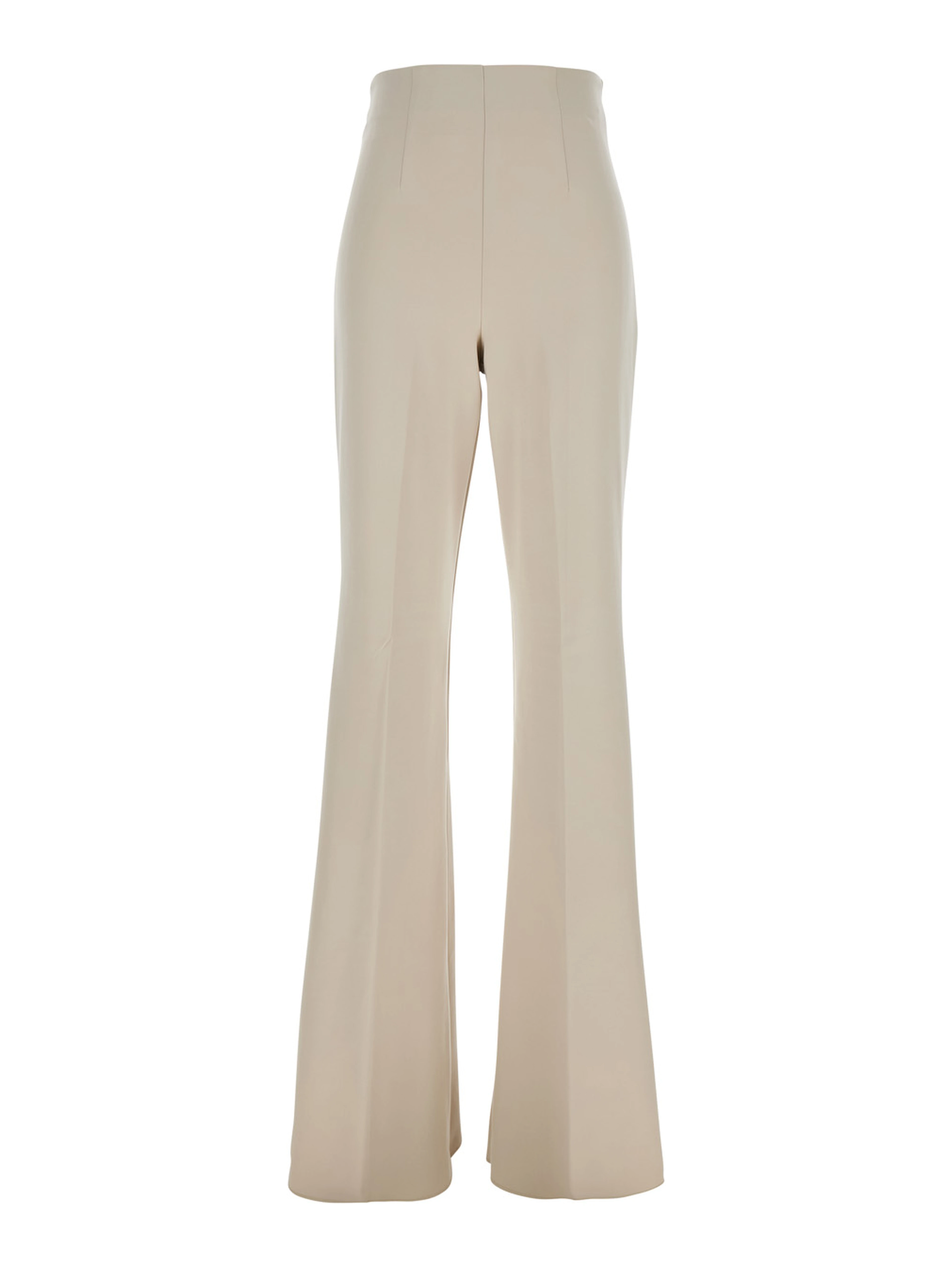 Lea Beige Flared Pants in Tech Fabric Stretch Woman