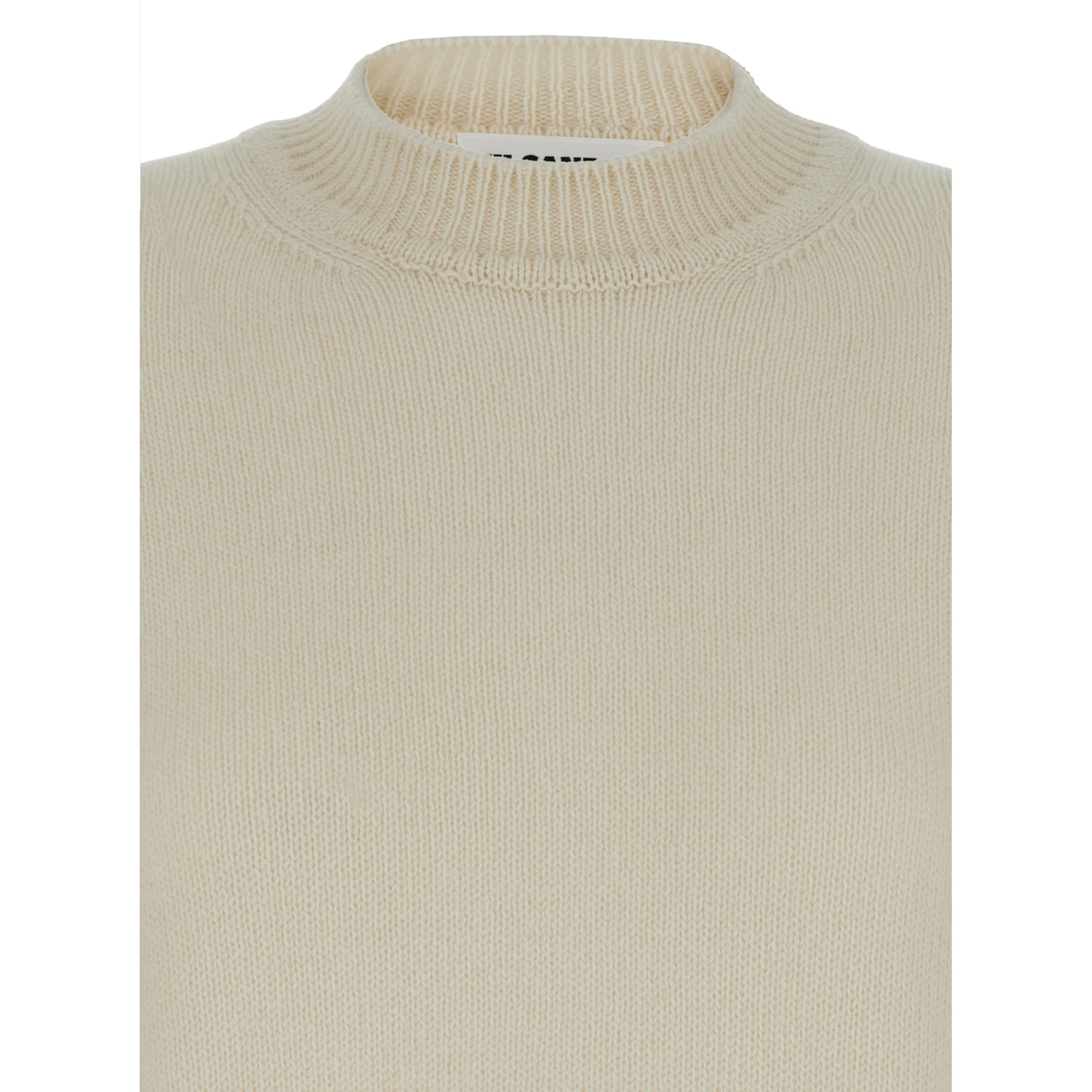 Beige Ribbed Pullover in Cashmere Woman
