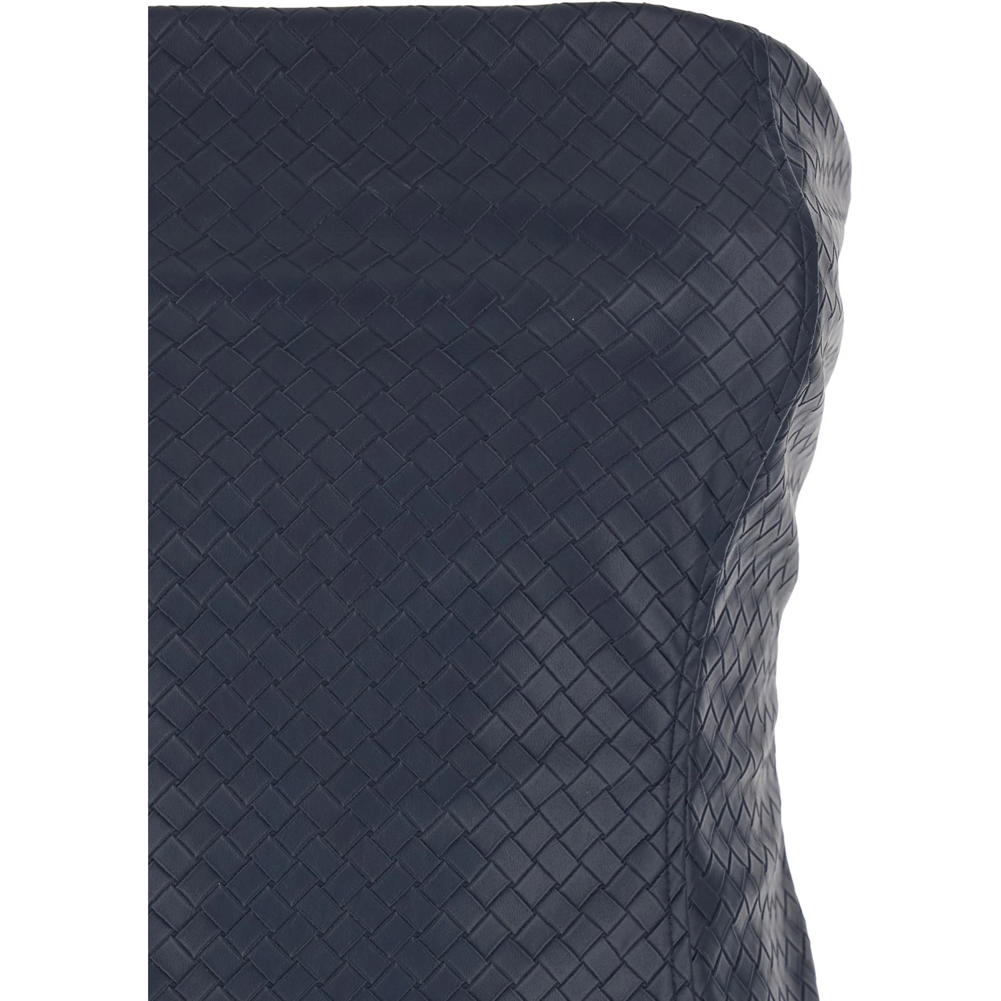 Blue Midi Bustier Dress In Braided Eco Leather Woman