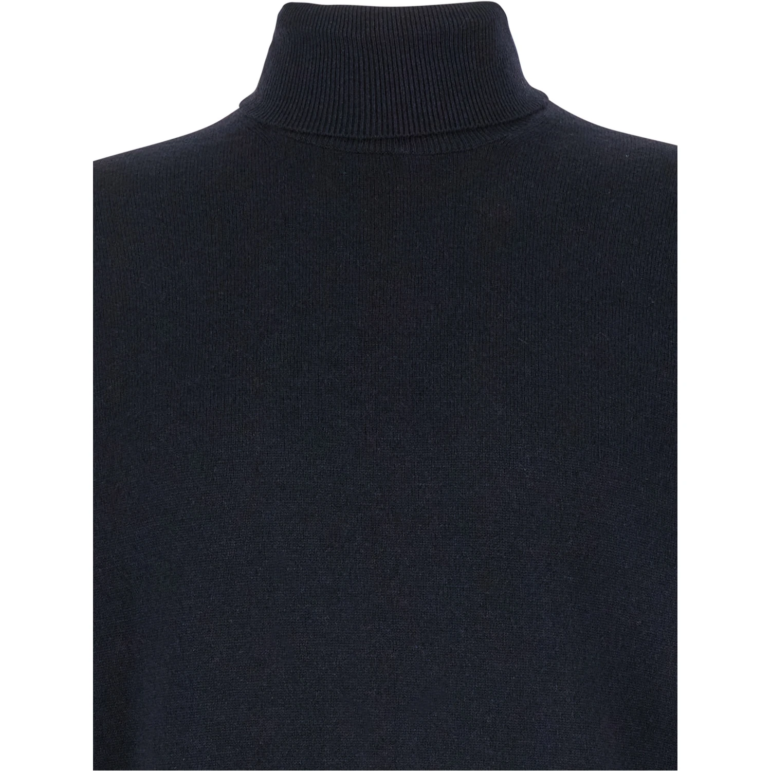 Dark Blue Turtleneck Sweater in Merino Wool and Silk Blend Man