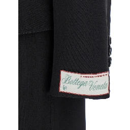 Black Coat with Notched Revers in Rayon Woman