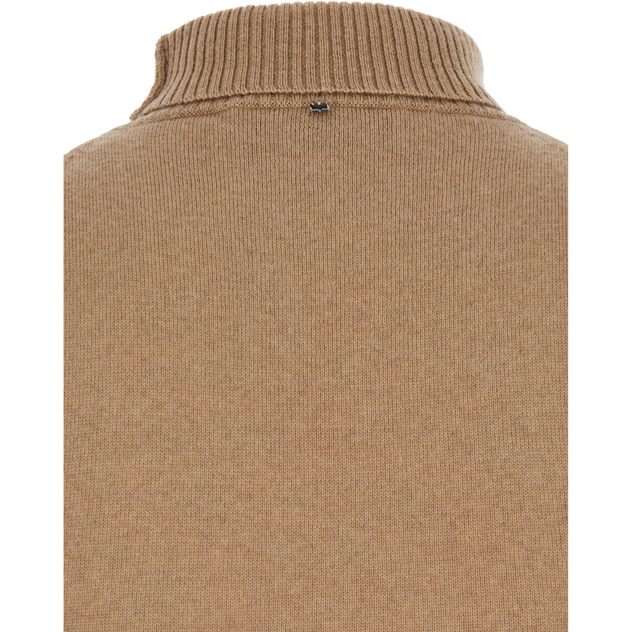 Ardenza Beige Knit Vest with High Neck in Wool Woman