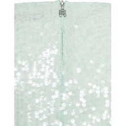 Mini Green Dress with All-Over Sequins in Recycled Fabric Woman