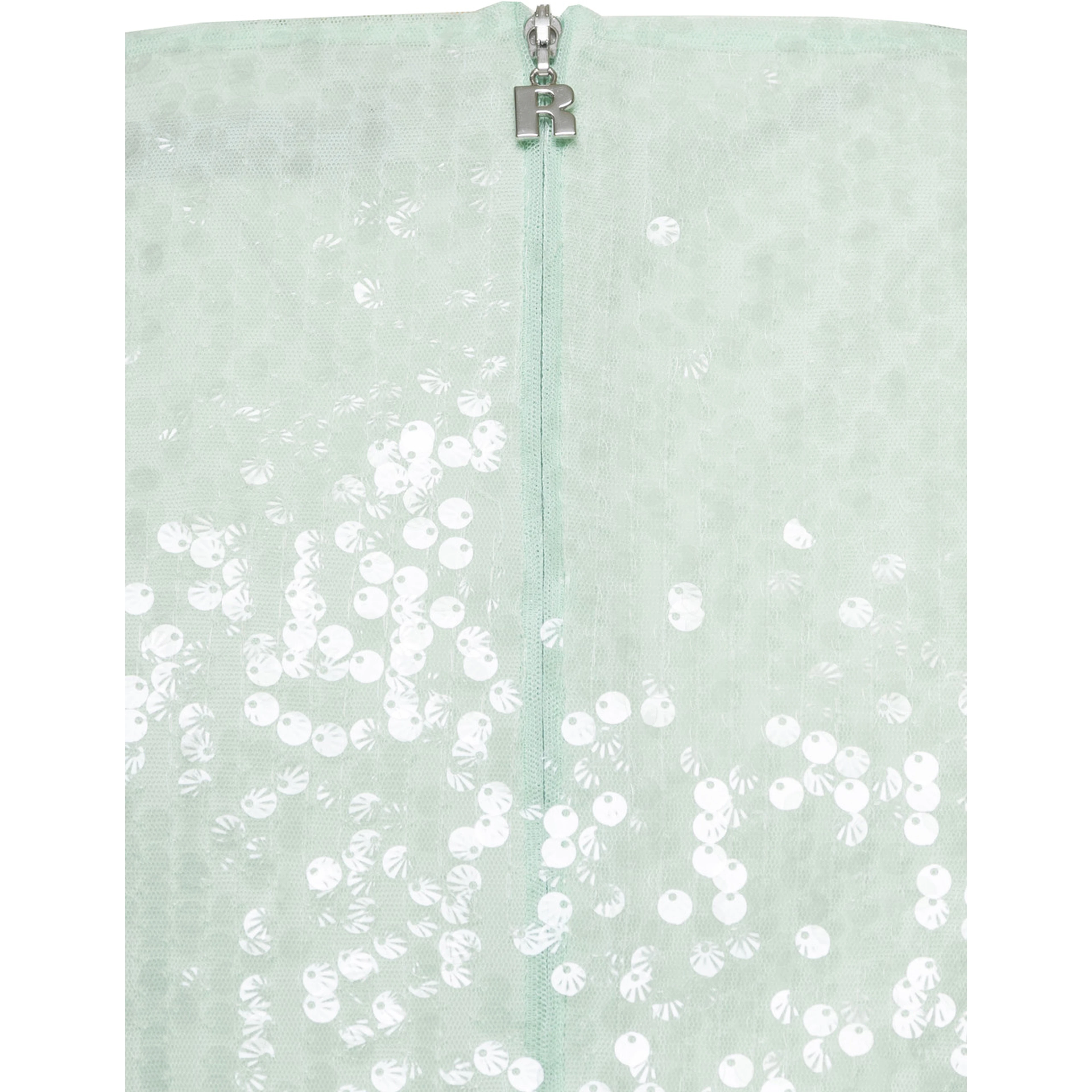 Mini Green Dress with All-Over Sequins in Recycled Fabric Woman
