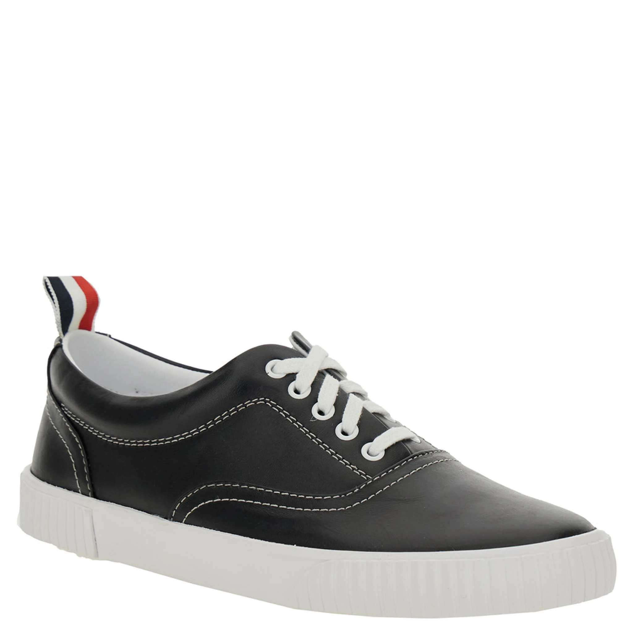 Heritage Black Sneakers with Logo Tab on Heel in Leather Man