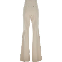 Lea Beige Flared Pants in Tech Fabric Stretch Woman