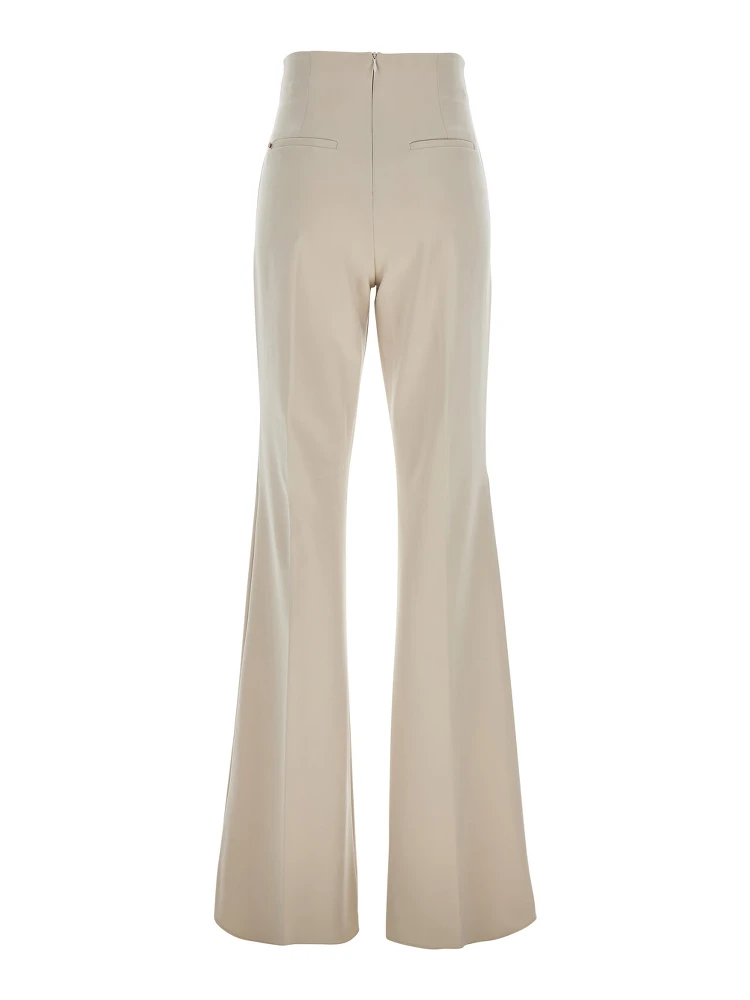 Lea Beige Flared Pants in Tech Fabric Stretch Woman alternative