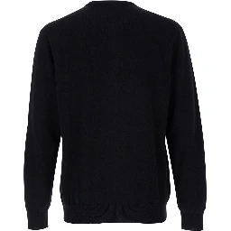 Black Crewneck Long Sleeve Sweater in Cashmere Man