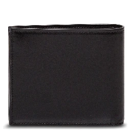 Black Leather Wallet with Logo